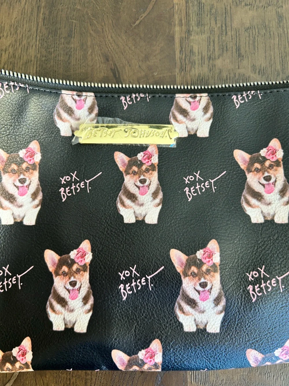 Betsey Johnson NWT corgi wristlet bag